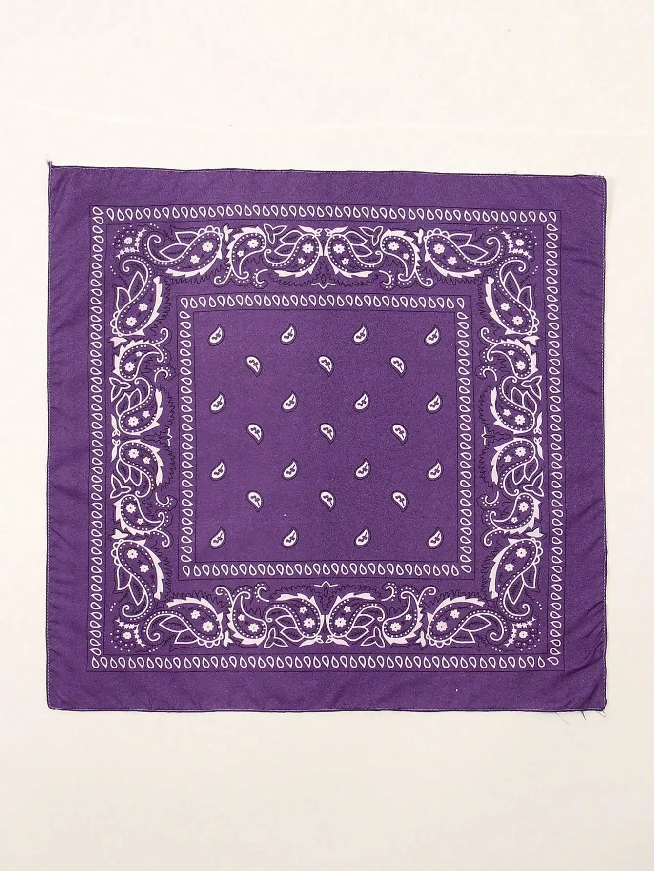 

Purple Paisley Print Large Square Bandana Scarf For Women Men All Seasons