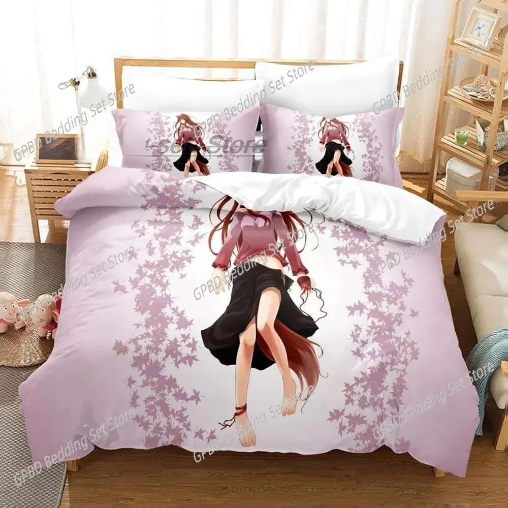 3D Print Anime Spice and Wolf Comfortable Duvet Quilt Cover Pillowcase Bedding Set Children Bedroom Decoration Home Textile