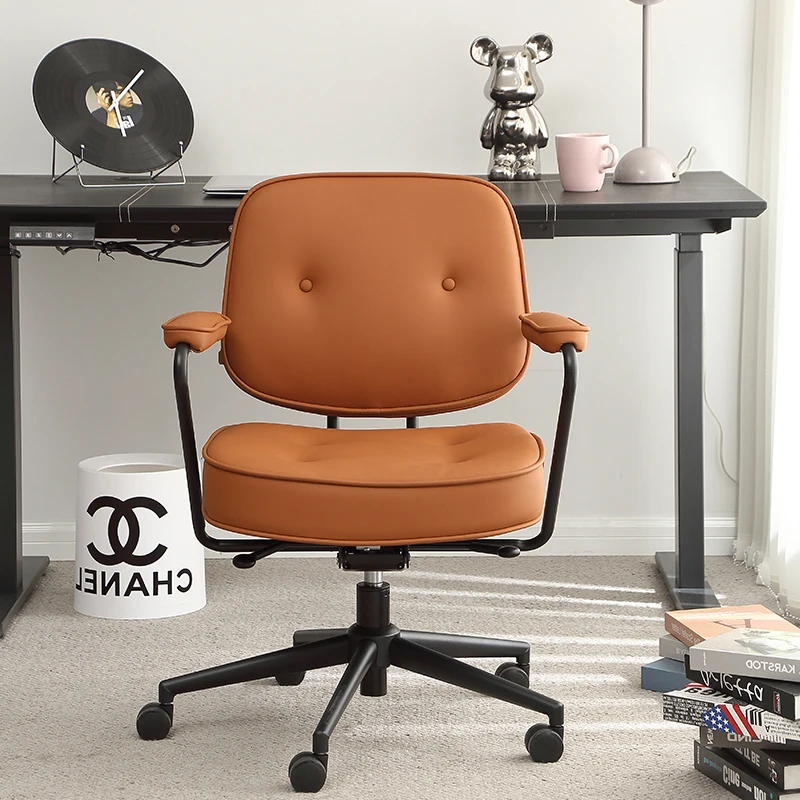 Computer chair leather lifting comfortable sedentary home office study desk study swivel chair