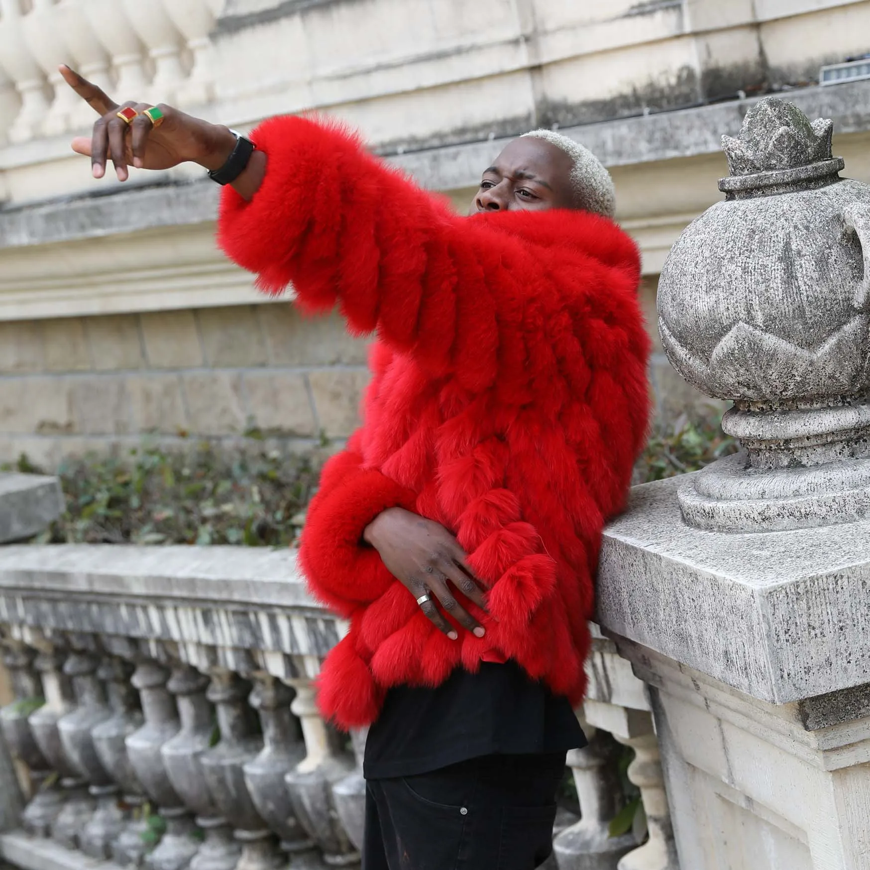 Winter Warm Custom Size Shiny Shell Men New Reversible Fox Fur Coat Jacket