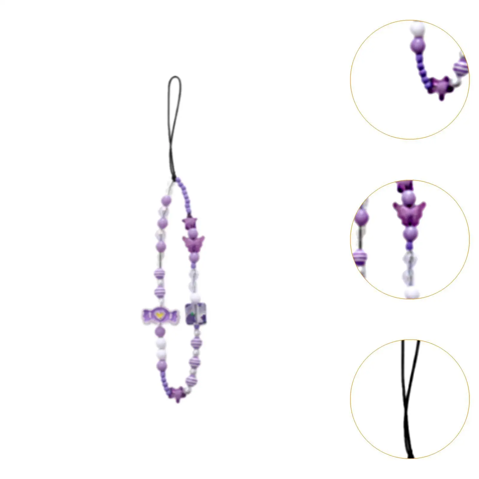 Mobile Phone Charm Lanyard Keychains Beaded Phone Strap Creative Universal