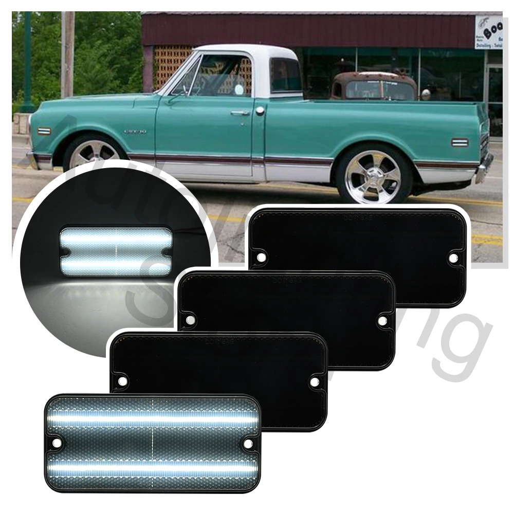 

4PCS For Chevrolet C/K Series C10 C20 C30 Suburban K5 Blazer GMC Jimmy Suburban LED smoke Fender Side Marker Turn Signal Lights