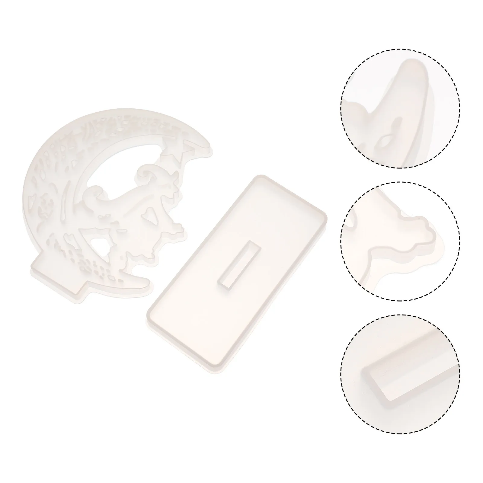 1Set Witch Ornament Mold Smooth Surface DIY Silicone Resin Craft Mould Halloween Gift Decorative Resin Art Tray