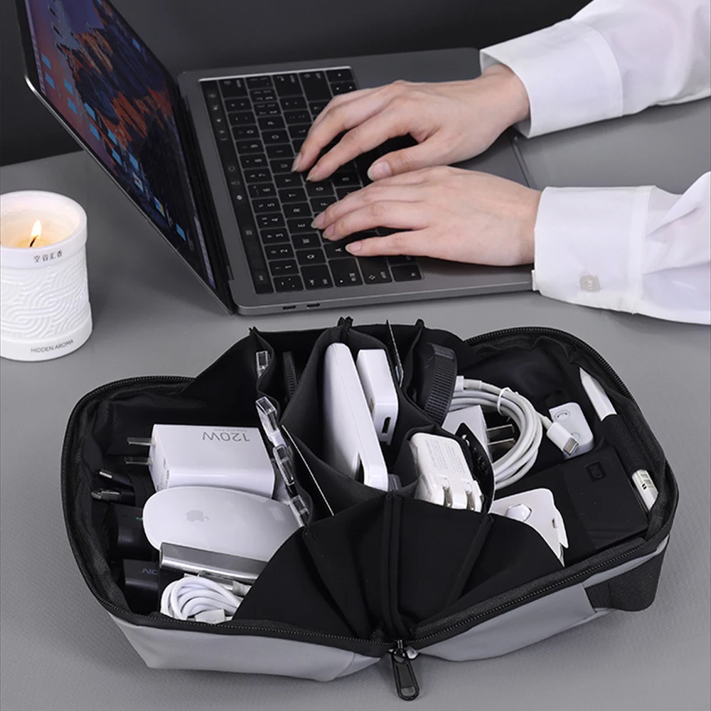 

1PCS Travel Tech Pouch,Waterproof Cord CaseElectronics Organizer Travel CaseCable Organizer Storage Bag For Phone, Accessories