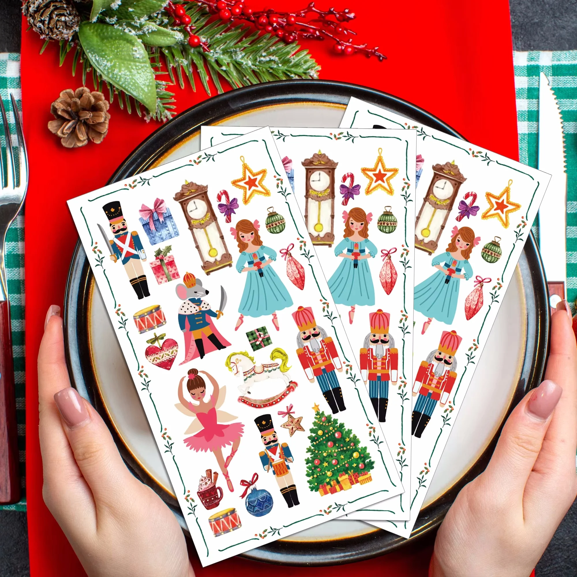 20pcs Nutcracker Ballet Girl Star Christmas Tree Napkins Disposable Paper Dinner Napkin Bathroom Hand Towels Xmas Party Supplies