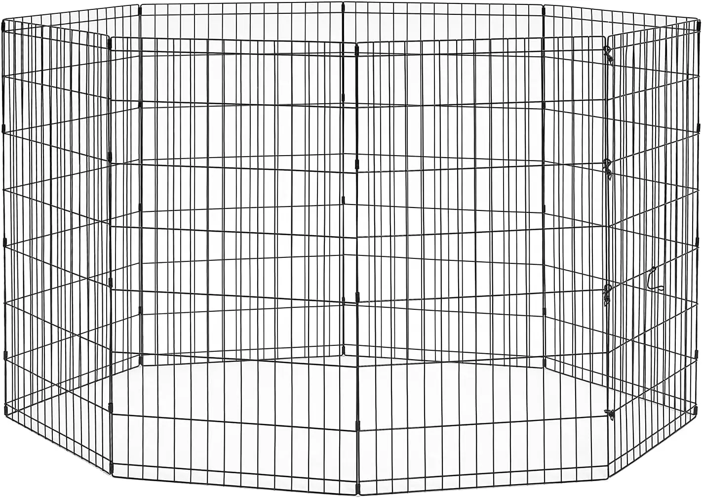

Foldable Metal Pet Playpen, 16 Sq Ft Indoor/Outdoor Enclosure, 42-Inch Tall Black Rust-Resistant