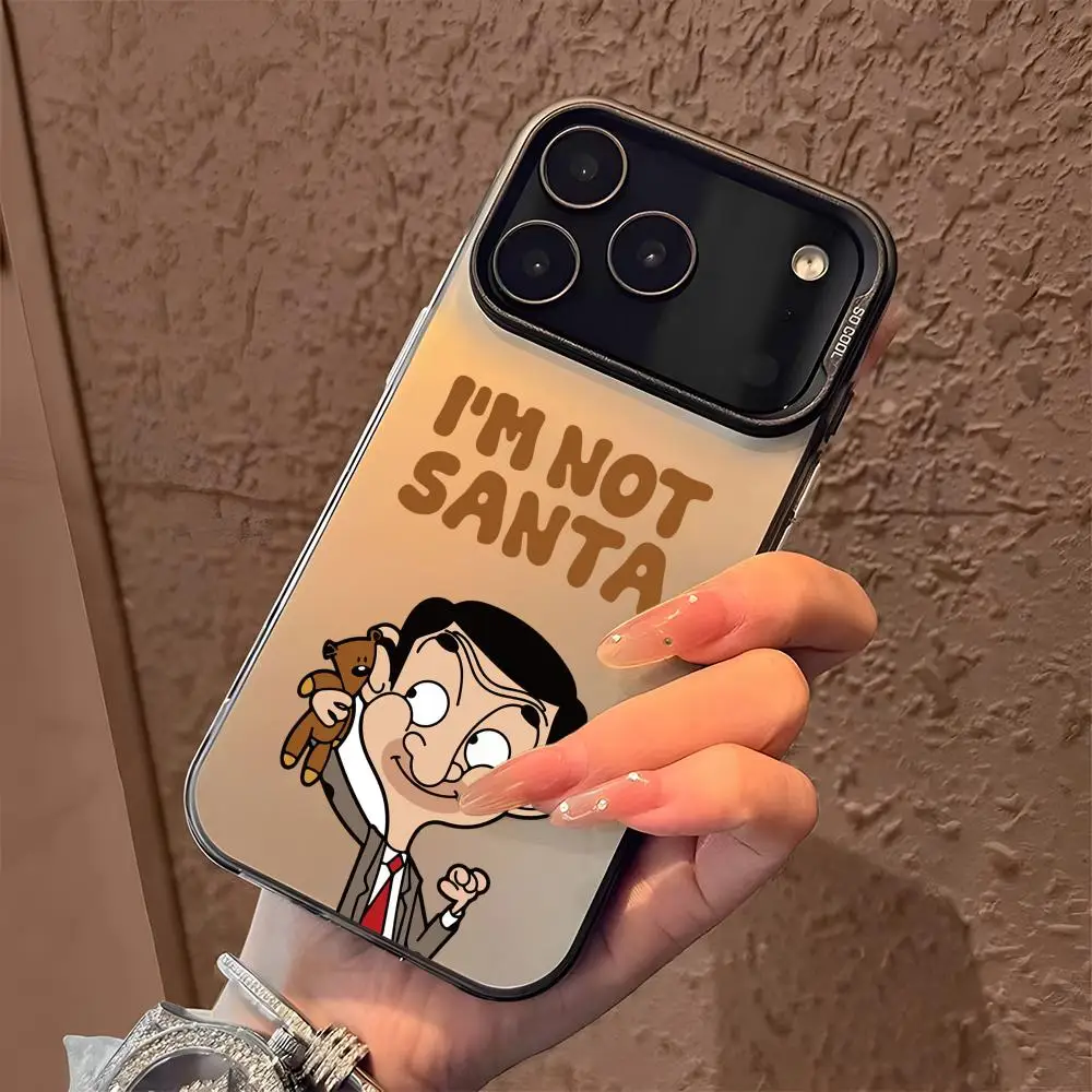 مثيرة للاهتمام M-Mr.Bean جراب هاتف آيفون 17 16 15 14 13 12 11 برو ماكس الهواء الملونة ماتي الليزر أورورا للصدمات #2