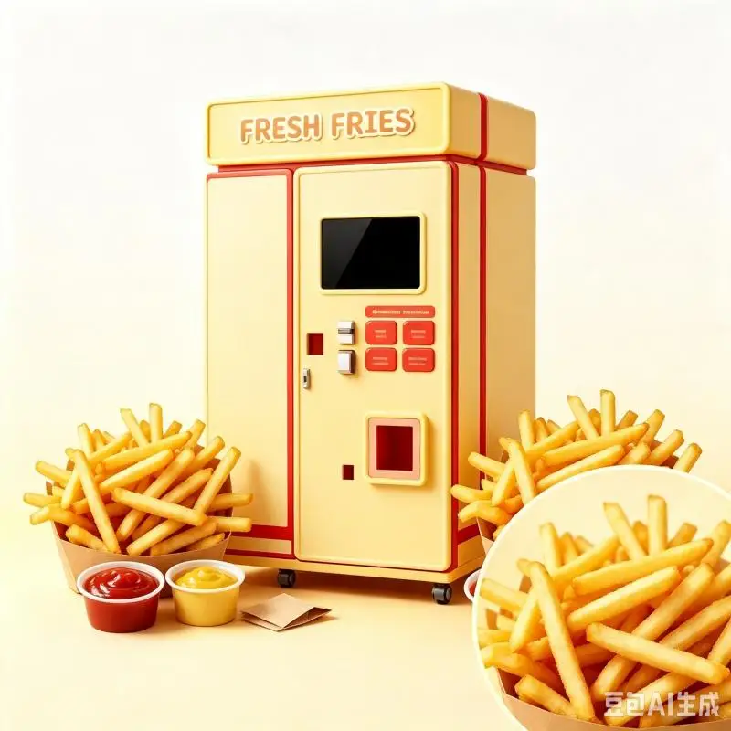 Customized French Fries Vending Machine Automatic Potato Fryer Smart Self Service Food Station Commercial Use