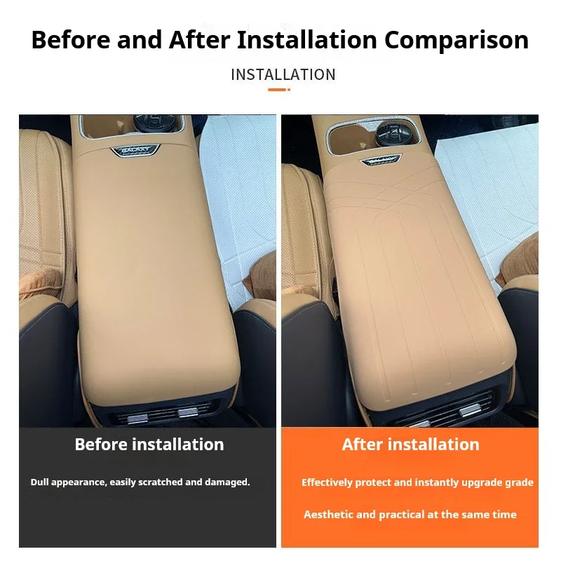 For Geely Starship7 Starray EM-i 2025 2026 Armrest Box Silicone Protective Cover Pad Interior Modification 2