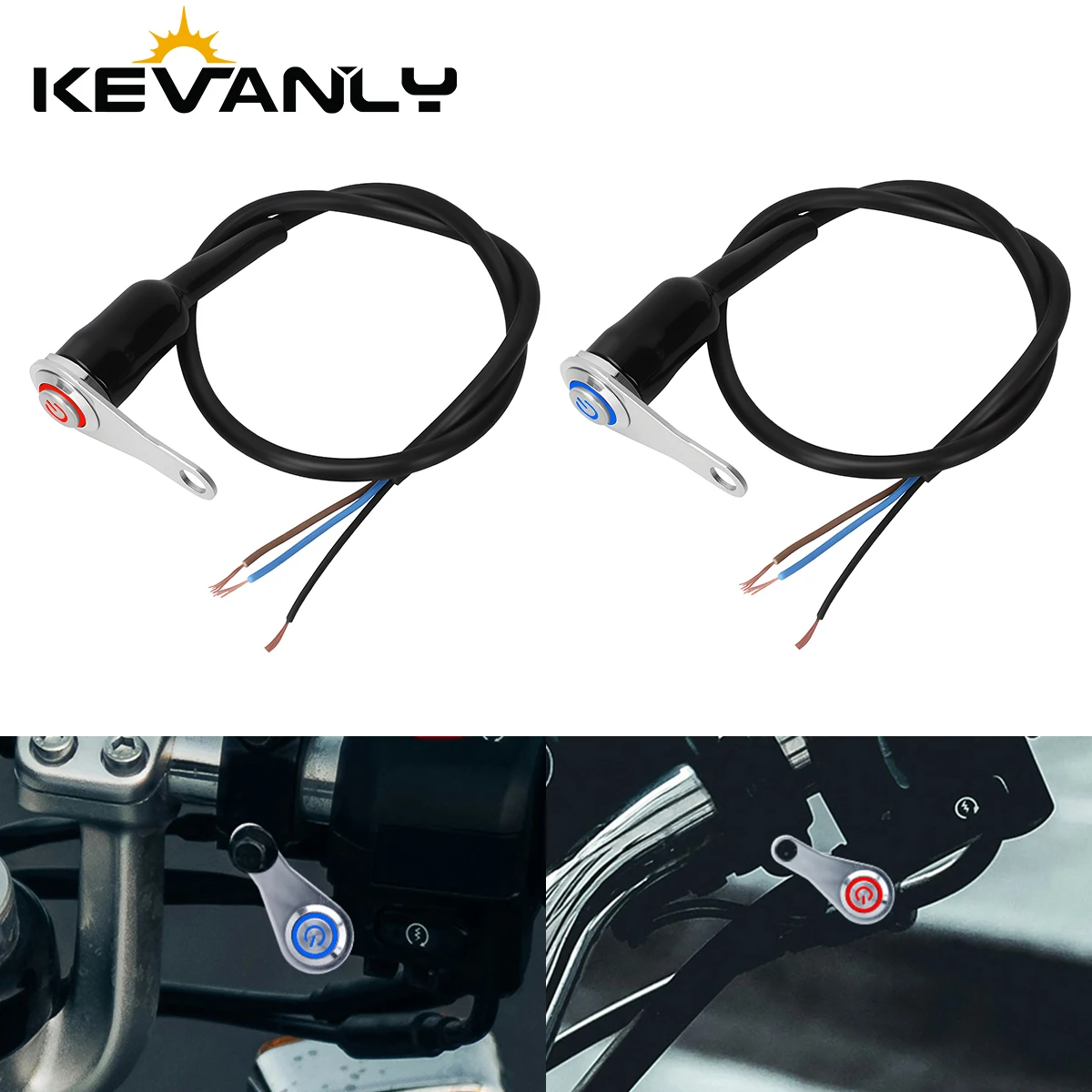 1PC 12V LED Spotlight Headlight Motorcycle Switch ON-OFF Aluminum Alloy Adjustable Button Switch Universal LED Light Control