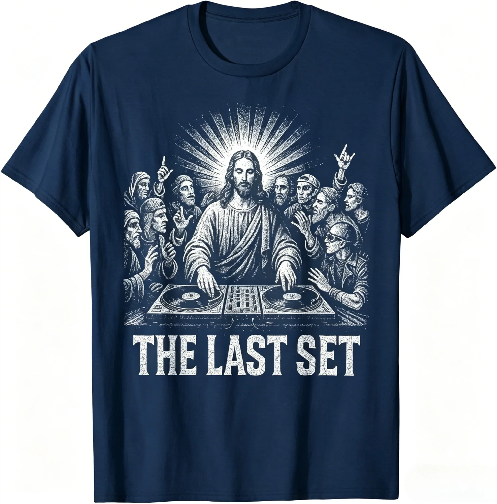 Neues Jesus Last Set Rave Herren-T-Shirt Sommer Baumwolle Kurzarm Y2k Populäre Mode Rock Punk Fans Geschenke T-Shirt – Detail 4
