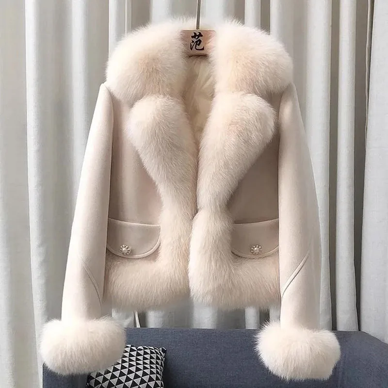 High end imitation fox fur grass Jacket Women's 2025 Autumn/Winter New Thicken cotton Jackets Fashion Short Fragrant style Coat