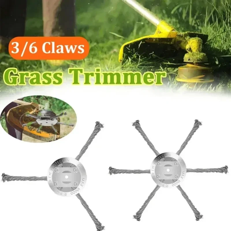 Universal Weed Brush Steel Wire Wheel Head Grass Trimmer Head Universal Weed Brush Fit Straight Shaft Brushcutter Removal Moss