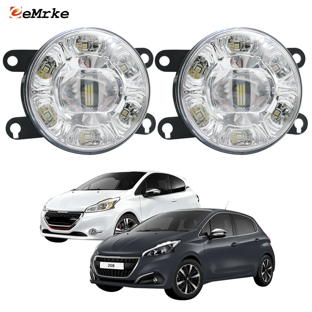 

Led Car Fog Lights for Peugeot 208 CA_ CC_A9 2012 2013 2014 2015 2016 2017 2018 2019 with Clear Lens+ 6 DRL Daytime Running Lamp