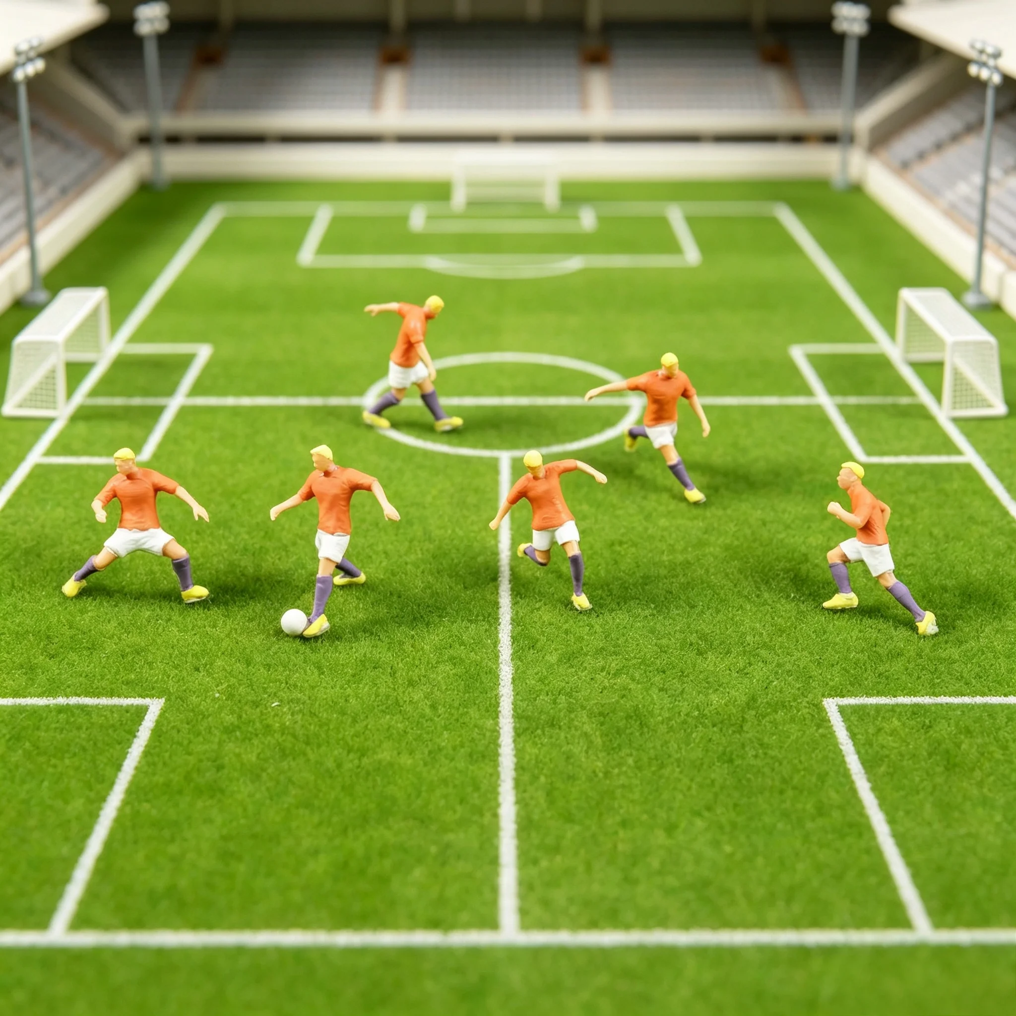 HO Scale 1:87 Football Player Figures 6Pcs Soccer People Figurines for Diorama Sand Table Train Layout Scene DIY Accessories Set