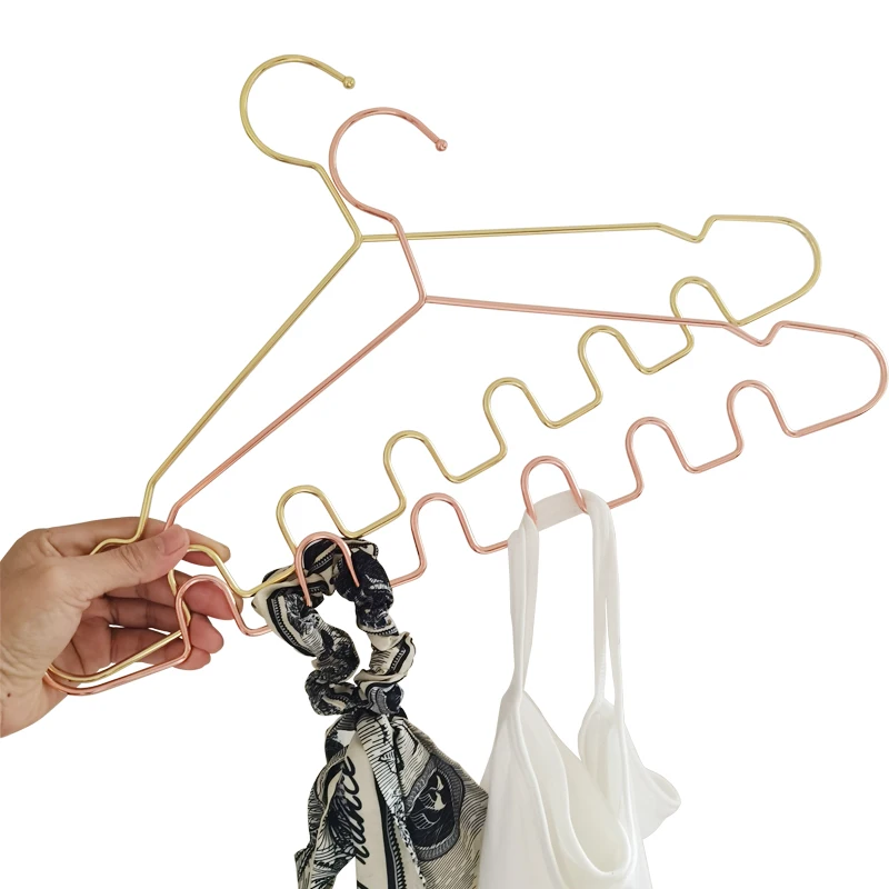 

Waves Multi-port Support Hangers For Clothes Drying Rack Multifunction Wire Hanger for Silk Scarf Islamic Headscarf Tie