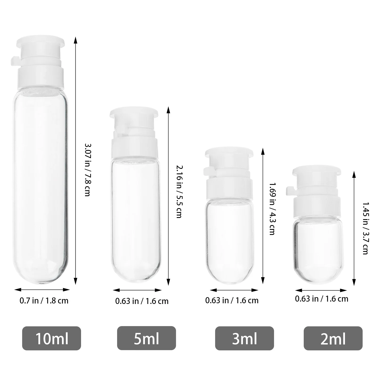

20Pcs Transparent Empty Glass Bottles Refillable Containers Mini Travel Size Essential Oil Bottles Lotion Dispenser