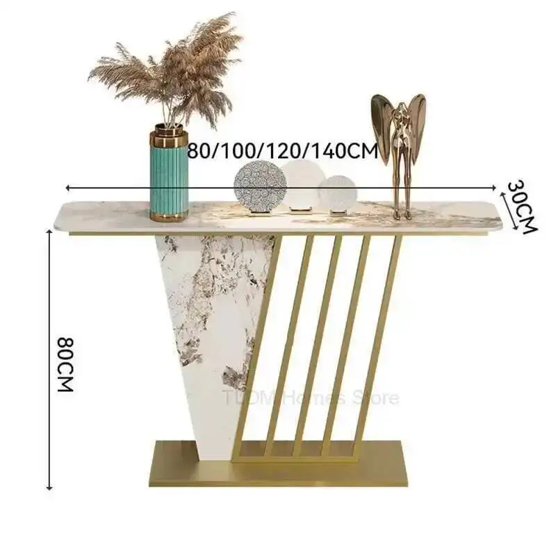 

Luxury Italian New Tables Slate Console Light Chinese Living Room Storage Rack Hotel Corridor Entrance Table Narrow View Table Z