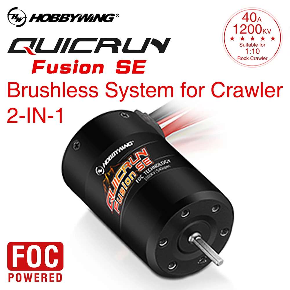 Hobbywing Fusion SE 1/10 Silnik bezszczotkowy i silnik ESC 40A z czujnikiem Wodoodporny silnik 2 w 1 1200KV 1800KV RC Rock Crawler Car 2-3S