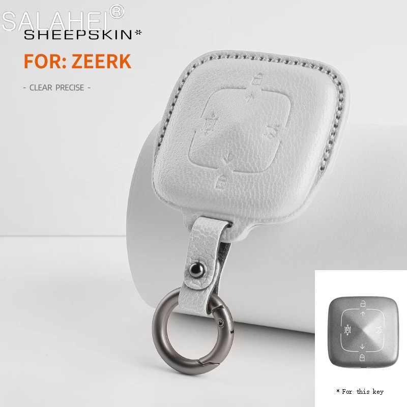 

Goatskin Car Smart Remote Key Cover Case Key Bag Shell Holder Full Protector Fob For ZEEKR 001 Keychain Car Interior Accessories