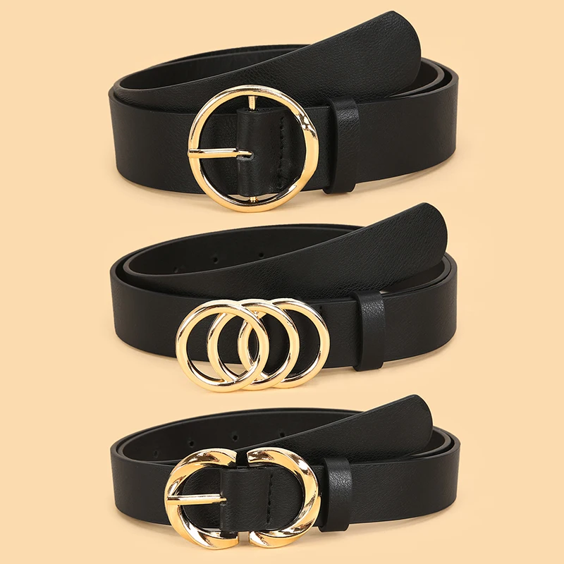 

3 шт. женские минималистичные и стильные универсальные ремни, классические ремни для джинсов и платьев, однотонные элегантные ремни