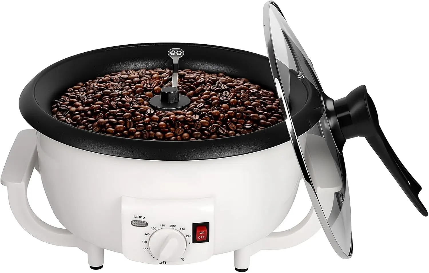 Coffee Roaster Machine for Home Use, 800g Capacity Electric Coffee Bean Roaster Machine with Timer 0-240℃ Non-Stick for Cafe