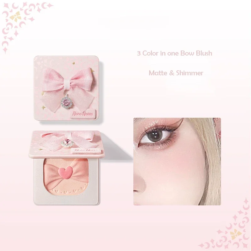 Maquillaje الكورية أحمر الخدود يشكلون أحمر الخدود تسليط الضوء على عينيه لوحة 4 ألوان ماكياج طويل الأمد بودرة الوجه