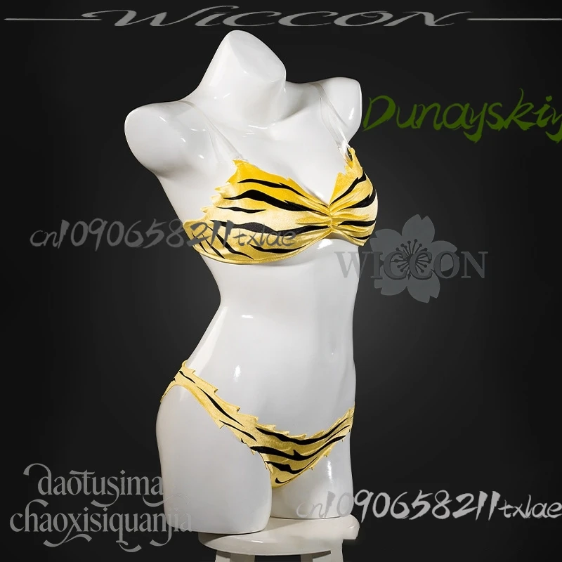 كوس مخزن لوم تأثيري Uruseii Jirai Kei الفتيات Yatsuria زي مثير النمر المشارب بيكيني شيطان القرن Kawaii هالوين