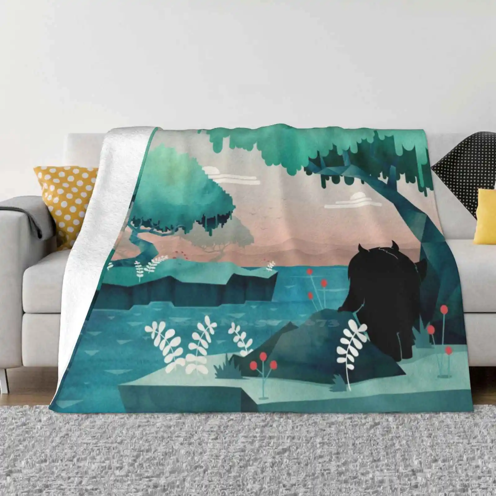 The Journey Top Quality Comfortable Bed Sofa Soft Blanket Monster Journey Travel Adventure Nature Landscape Surreal Water Trees