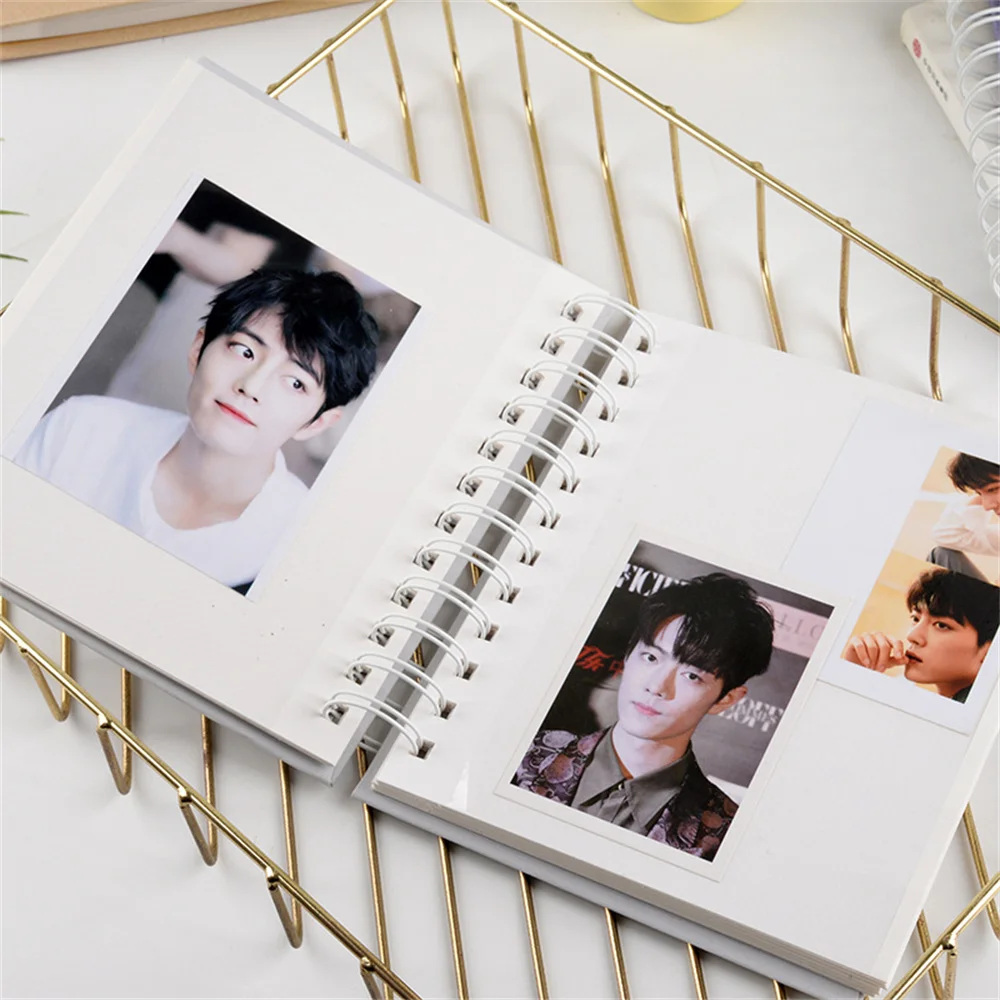 3/4/5/6 inch Photo Album Coil Sparkling Self-adhesive Album Adsorption Type Photo Album DIY Scrapbooking Photocard Holder