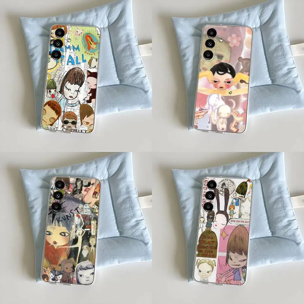 

Cute Y-Yoshitomo Nara Phone Case For Samsung S24,30,21,22,23,20 FE,lite,PIus,Ultra,5G,Note,9,10 Transparent Cover