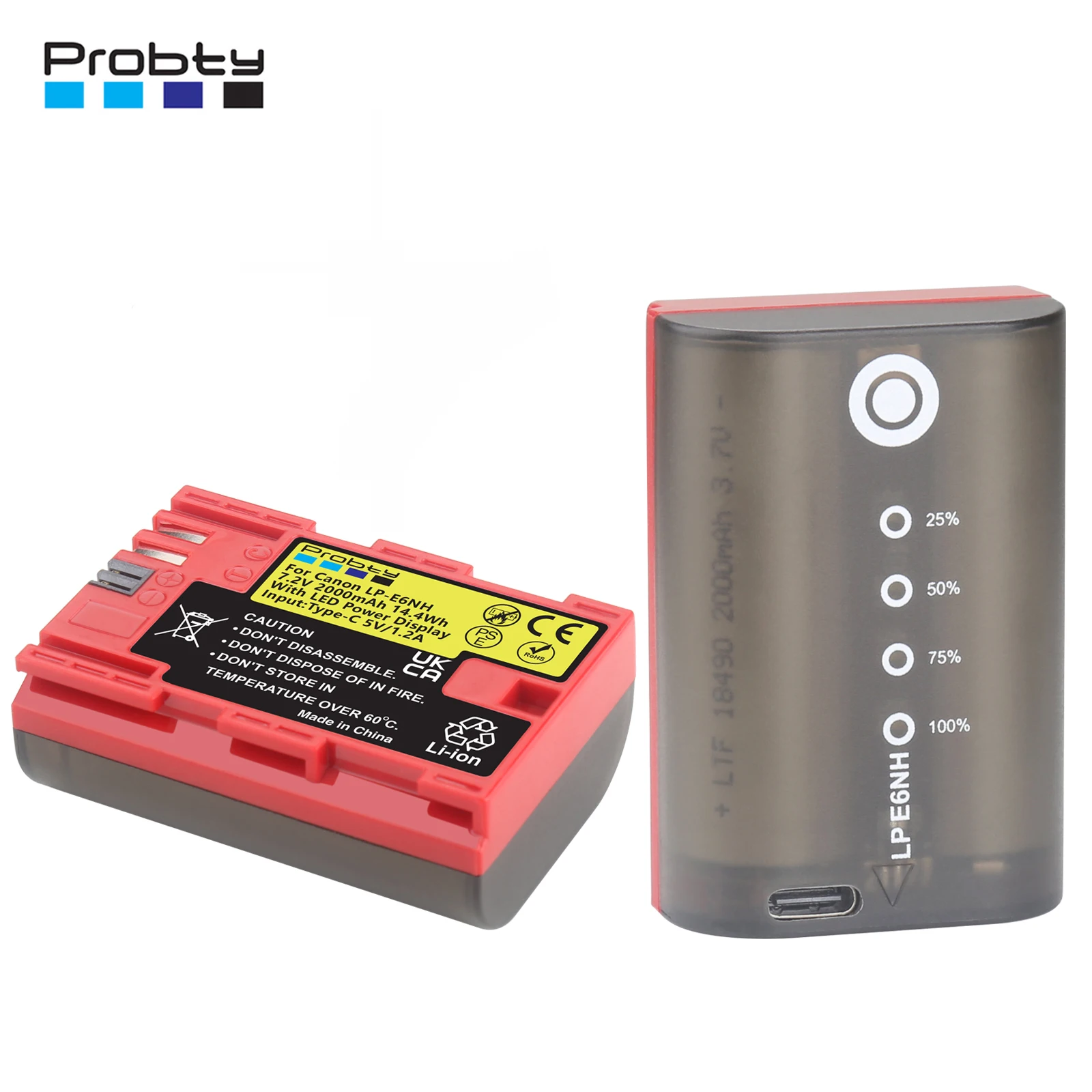 LP-E6NH LPE6NH Replacement Battery With Type-C Charging Touch Screen Function for Canon EOS R R5 R6 5DS 6D 7D 60D 70D 80D 90D