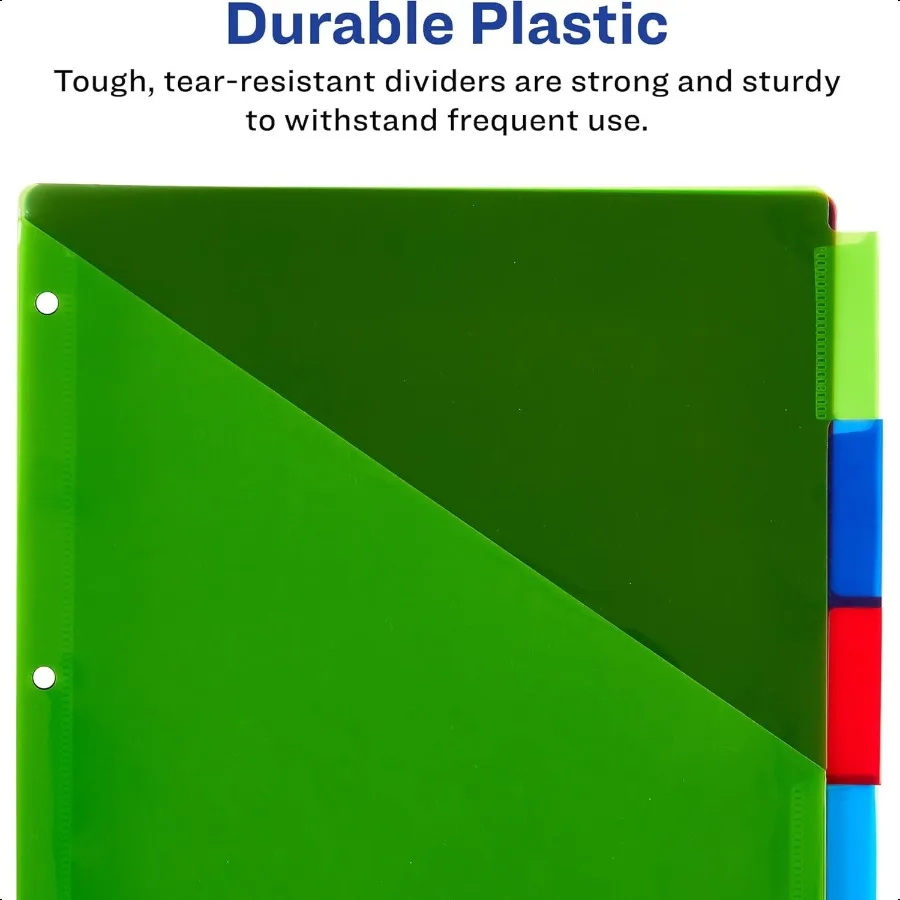 วงเวียนสําหรับ 3 แหวน Binders 5Tab ชุด 2 กระเป๋าพลาสติก Binder แบ่งแท็บหลากสี 3 ชุด 71906