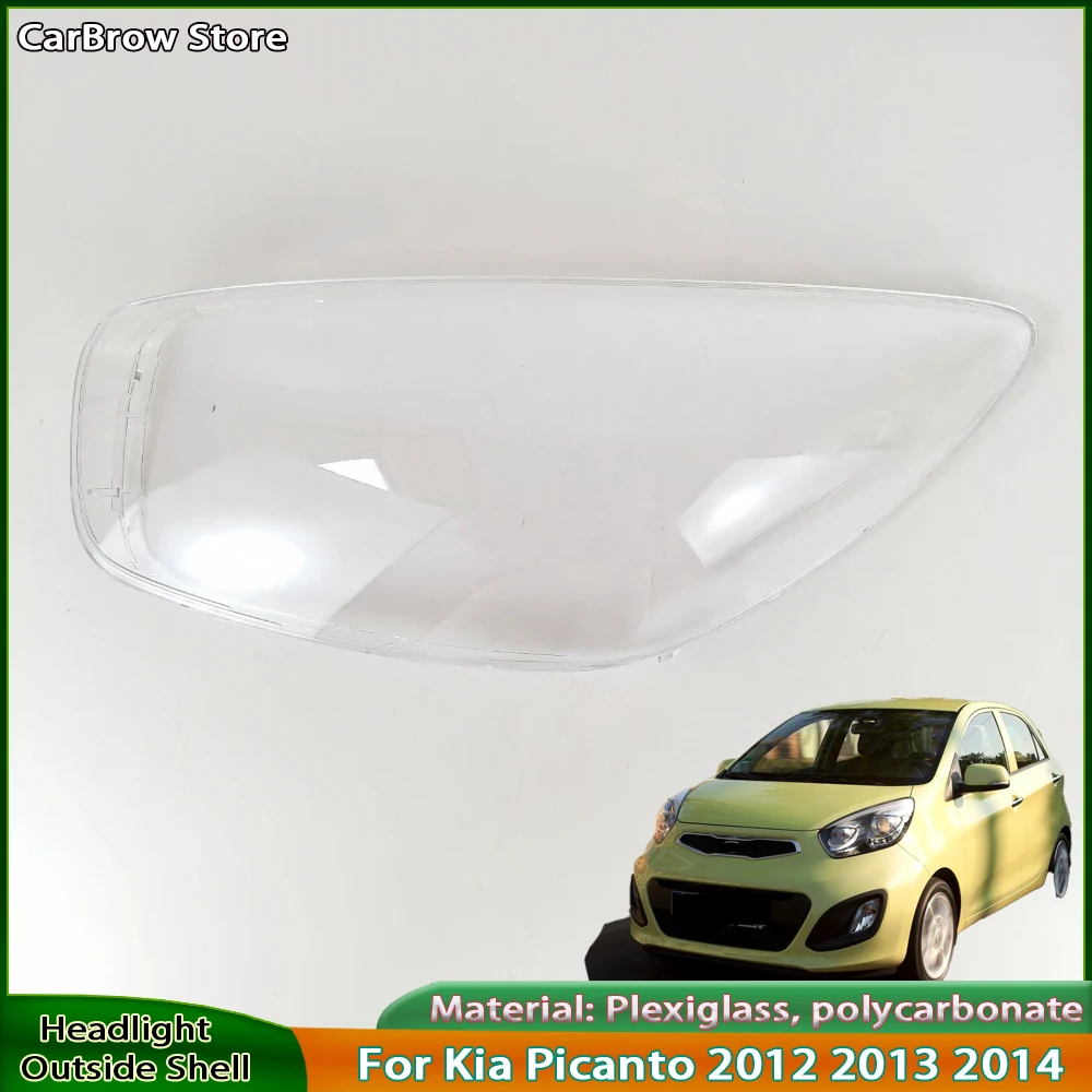 

For Kia Picanto 2012 2013 2014 Headlight Cover Transparent Mask Headlamp Lamp Shell Lens Replace Original Lampshade Plexiglass