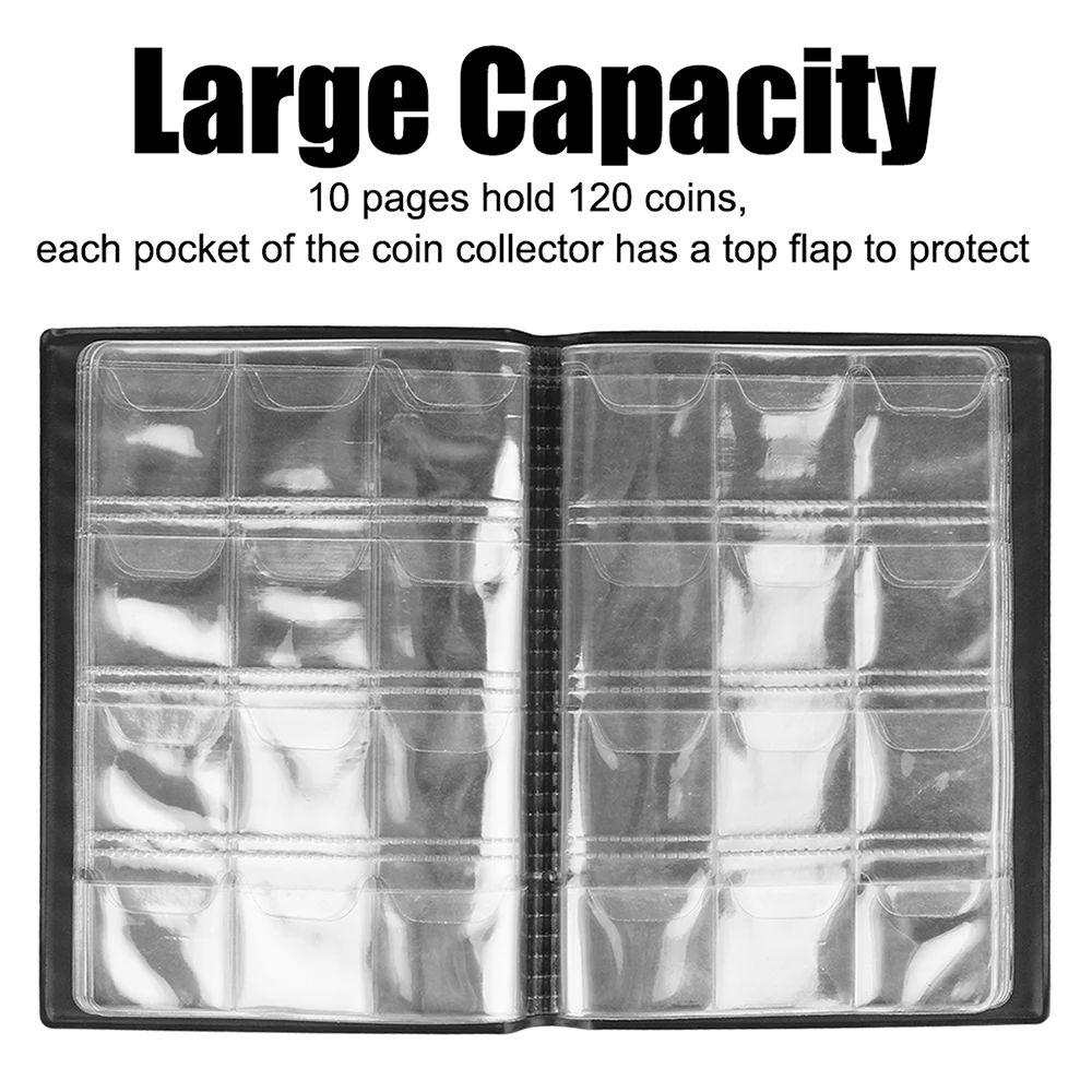 120 Coins Storage Book Commemorative Coin Collection Album Holders Collection Volume Folder Hold Multi-Color Empty Coin Books