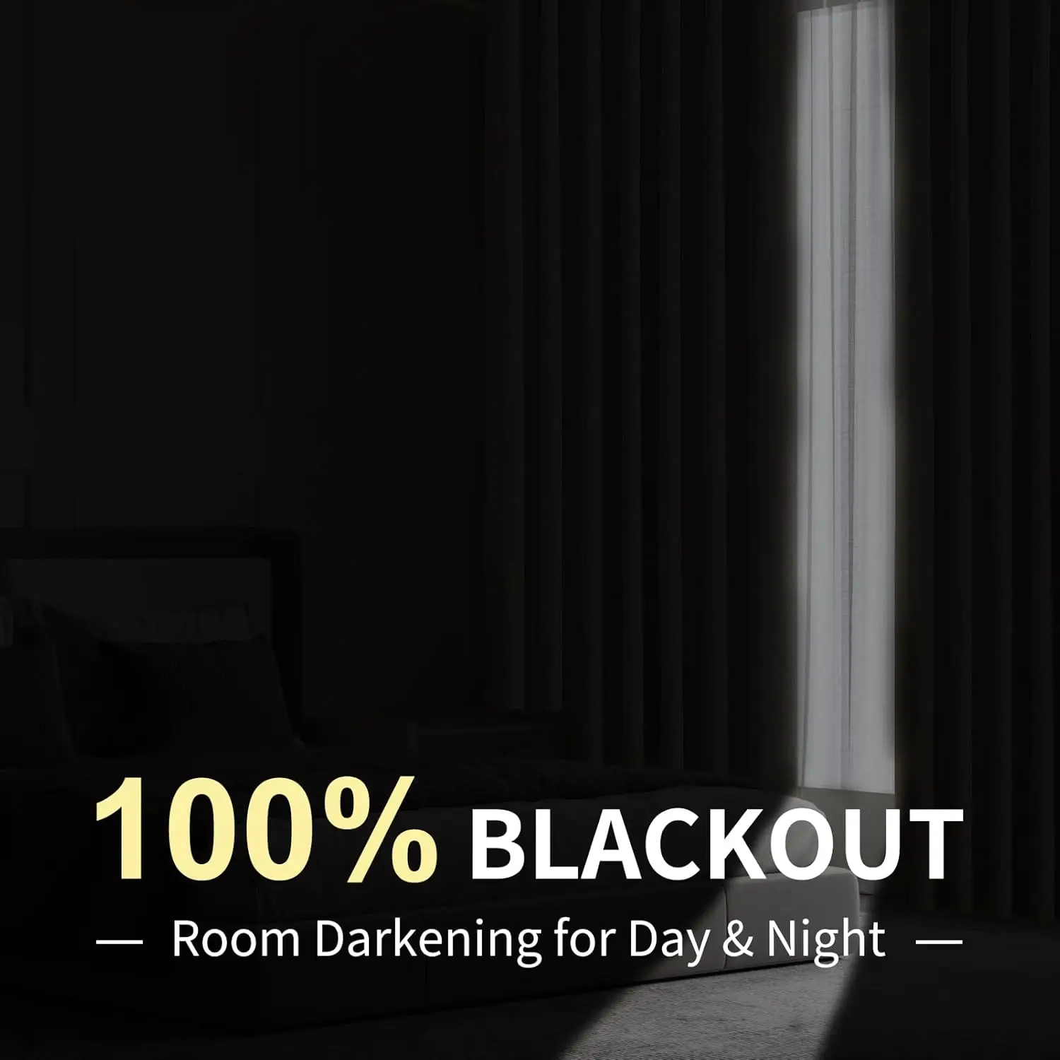 

Cucraf Linen 100% Blackout Curtains 96 Inch Length 2 Panels Set, Back Tab And Rod Pocket Curtain For Living Room Bedroom, Room