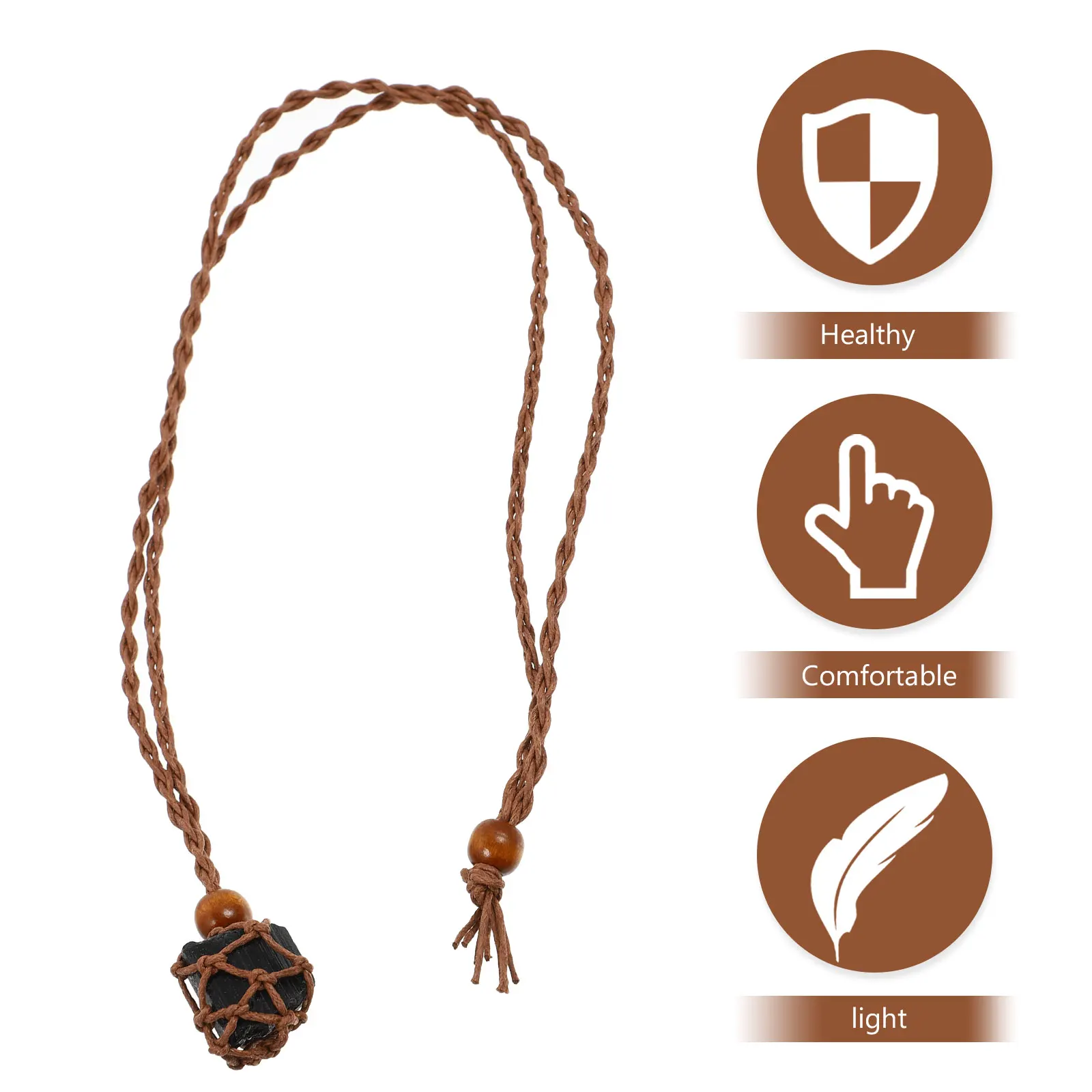 

Choker Necklace for Women Black Tourmaline Pendant Ring Elaborate Decorative Fine Exquisite Decoration Chain Miss