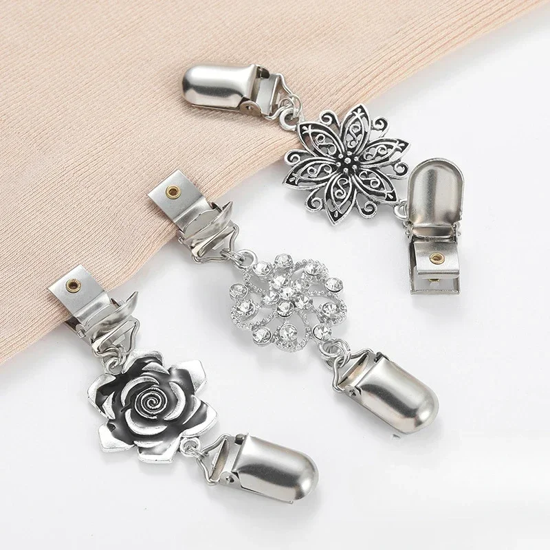 เดรสสเวตเตอร์ผ้าคลุมไหล่วินเทจ2ชิ้นชุดเดรสคาร์ดิแกนเข็มกลัดปกเสื้อคลิปวินเทจคลิปสำหรับผู้หญิงหญิงสาวเสื้อผ้า