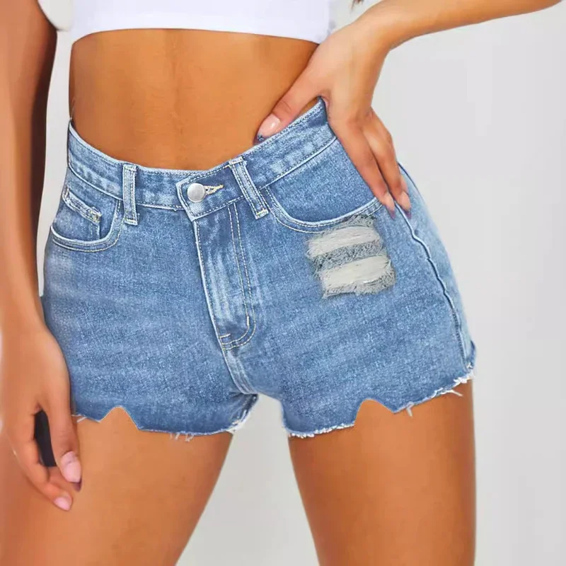 Denim Shorts for Women 2025 Summer New Fashionable Streetwear Y2k Casual High Waist Pocket Design Straight Half Pants Jeans