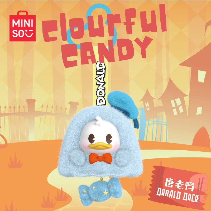Miniso Disney Mickey Family Bunte Süßigkeiten-Serie, Vinyl-Plüsch-Blindbox, Verpackung, dekorative hängende Anhänger, süßes Geburtstagsgeschenk