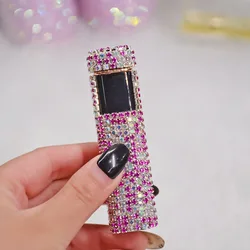 Fully Rhinestone Lady Lighter, Rechargeable Arc Cigarette Lighter, Windproof Diamond, USB Charging, Electronic Gift for Women