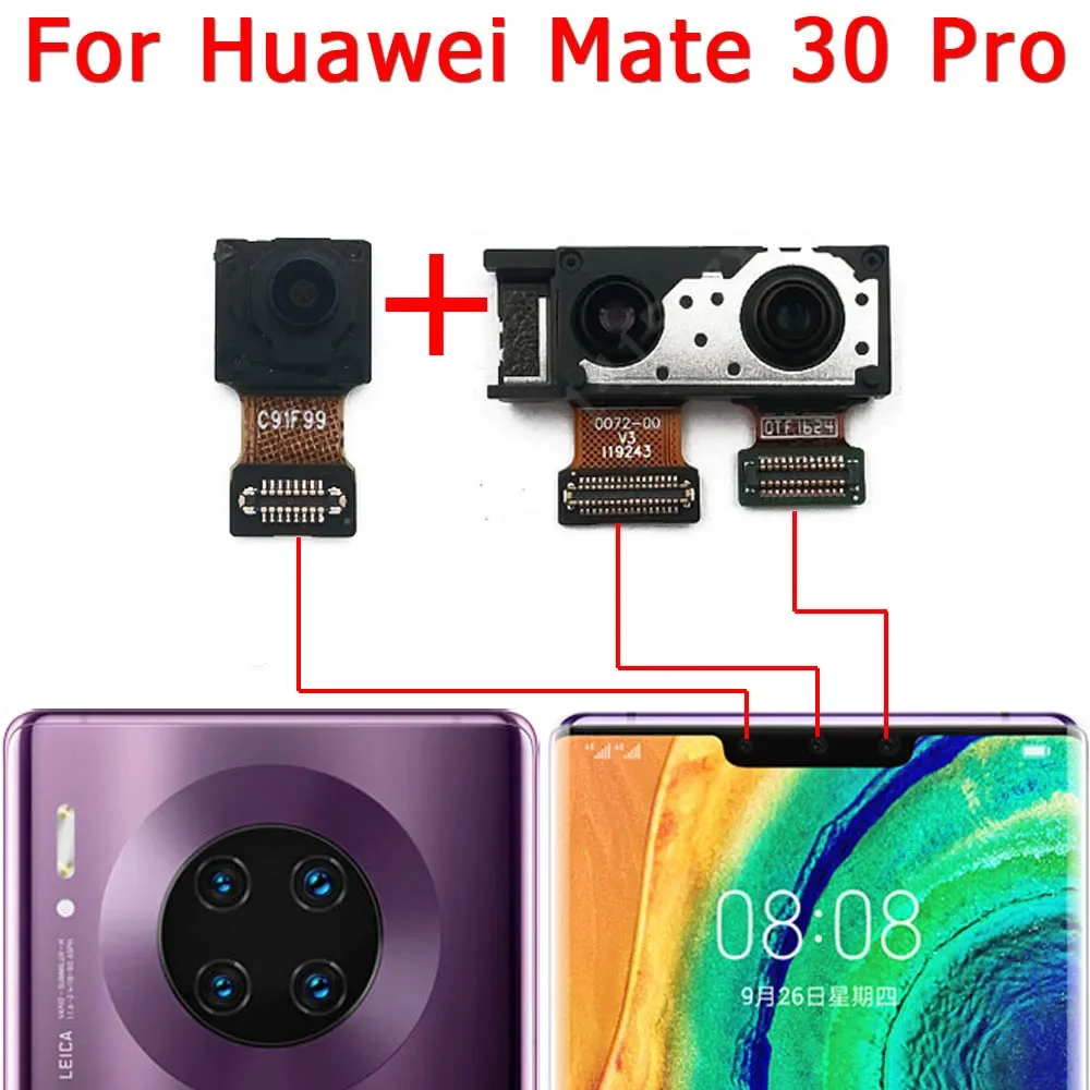 Kamera depan untuk Huawei Mate 10 20 Lite 30 8 9 Pro modul kamera Selfie depan menghadap tampilan kecil fleksibel suku cadang ponsel