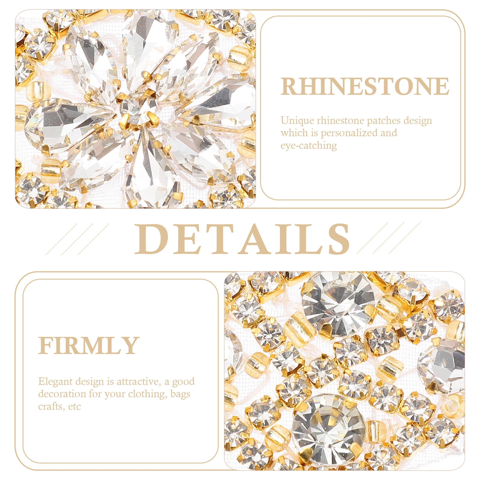 

4Pcs Rhinestone Applique Girdle Patch Dress Belt Sparkling Decor Sewing Waist Sash DIY Patches Craft Elegant Sturdy Texture