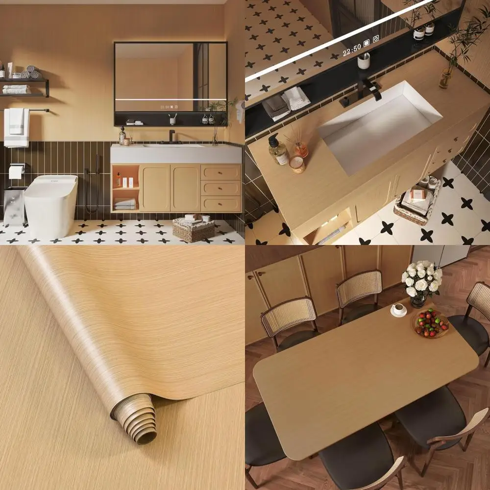 

Толстая водонепроницаемая виниловая пленка из древесного зерна в стиле дуба, 48x197, для шкафов и стен