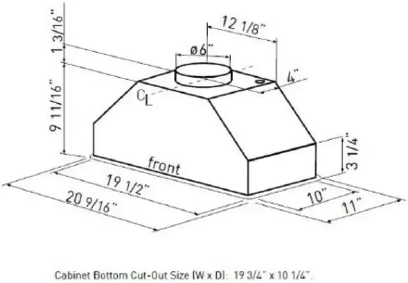 Miseno MH80120AS Miseno MH80120AS 150-390 CFM 20 Inch 3-Speed Ultra Quiet Range Hood Insert with Halogen Lighting