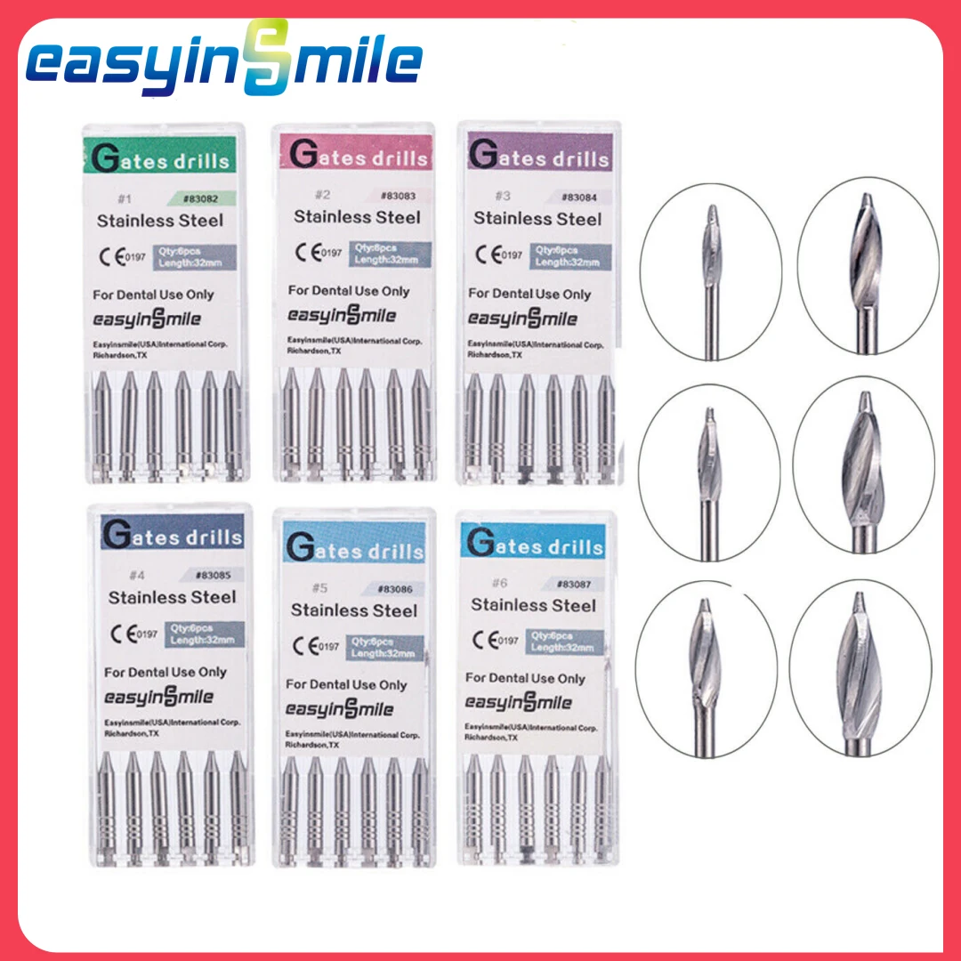 Dental Endodontic Files Reamers Gates Glidden Endo Files Burs Drills Dentist Materials Tool  32MM #1-#6 Easyinsmile