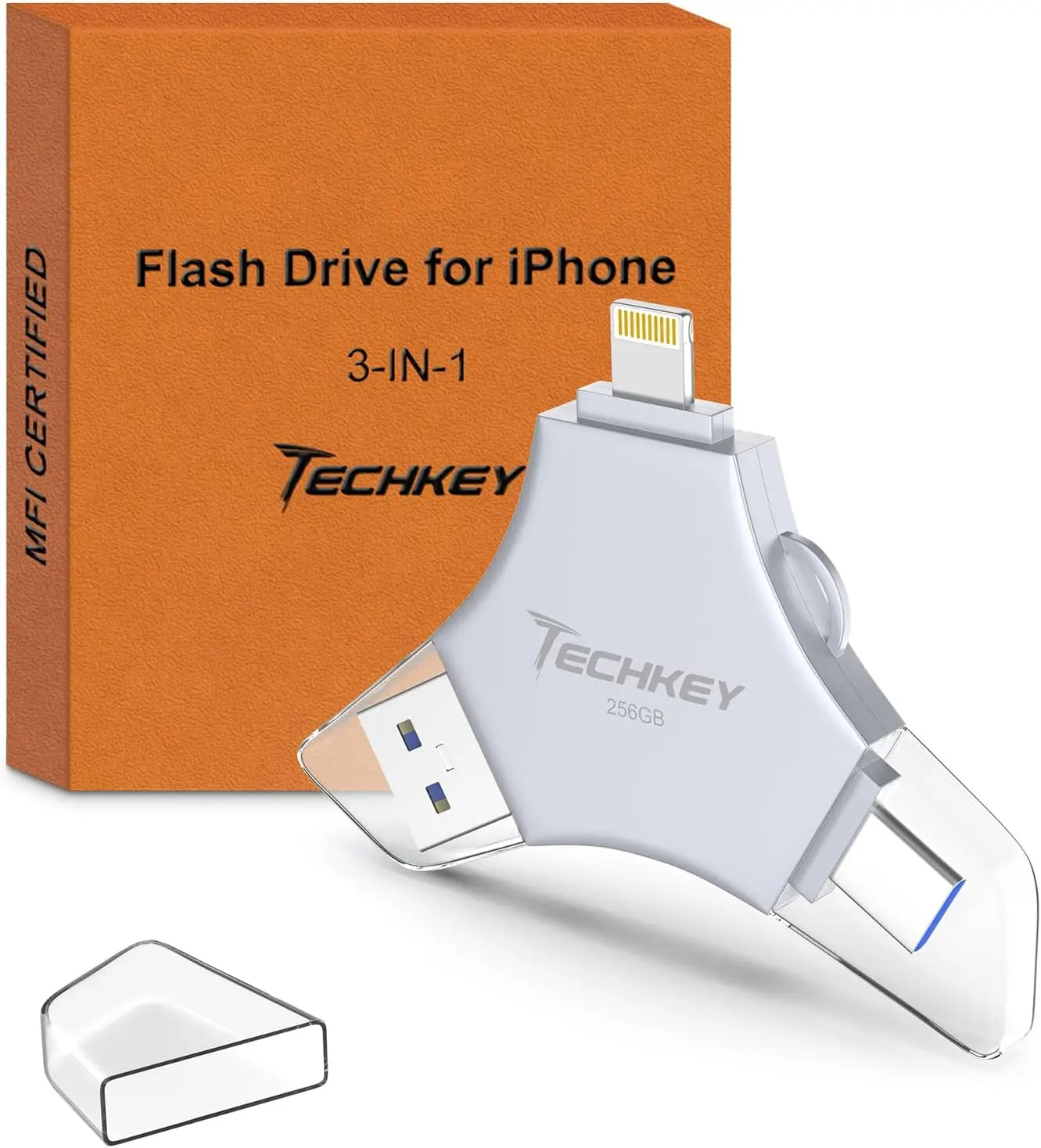 

MFi Certified USB 3.0 Flash Drive 256GB for iPhone, iPad, Android, PC - High-Speed Photo/Video/Data Storage Backup