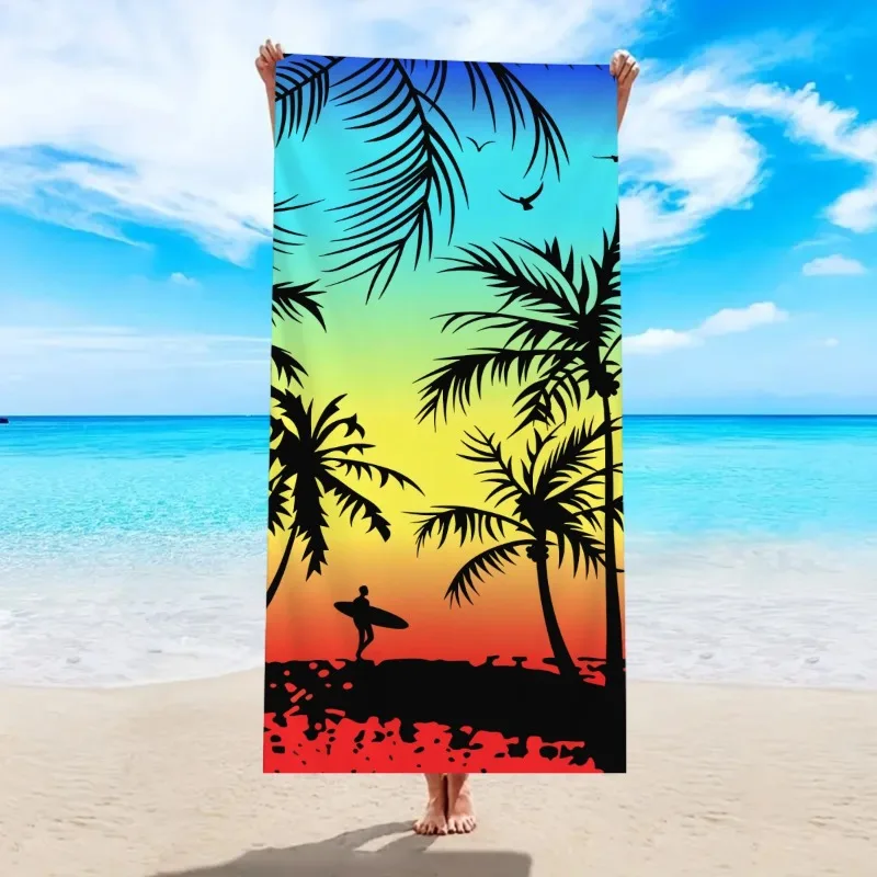 70*140CM 1pc Tropical Plant Printed Large Beach Towel Quick Drying Absorbent Beach Towel Swimming Vacation Camping Beach Towel