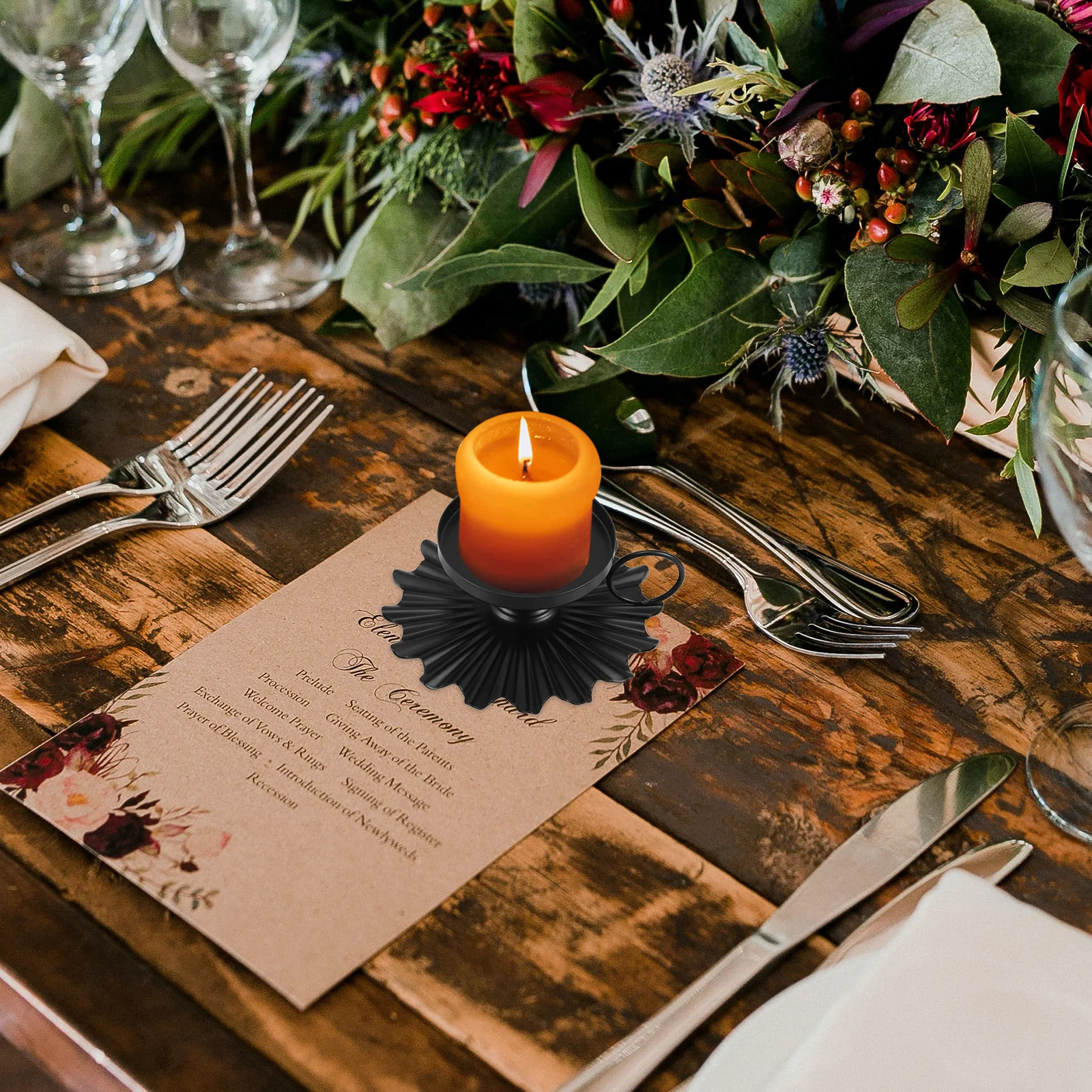 

2pcs Creative Holder Iron Vintage Design For Tabletop Flameless Candles Decor Romantic Home Decoration Living Room Metal