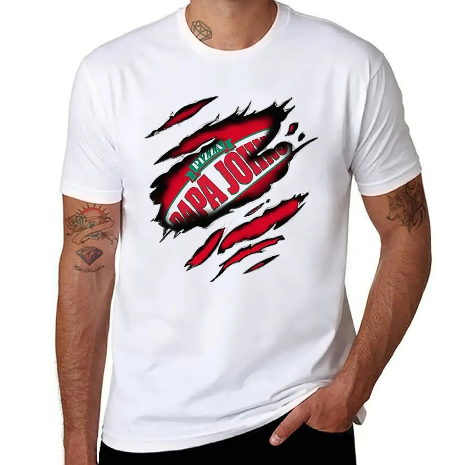No me pareo cuando estoy cansado, detener cuando estoy hecho en la pizza de papá John, camiseta personalizada, camisetas para hombre, Camiseta de algodón